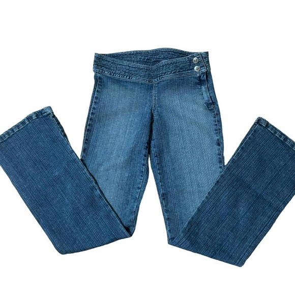 Vintage Y2K Rampage Jean Company Denim Low Rise Double Button Bootcut Jeans - Picture 2 of 13